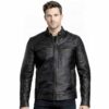 Mens Biker Style Black & Brown Leather Jacket Easy Rider
