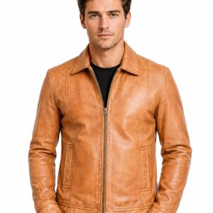 MENS BROWN LEATHER JACKET 6