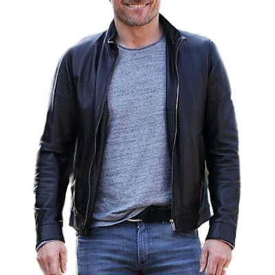 Mens Biker Leather Cafe Racer Jacket UK