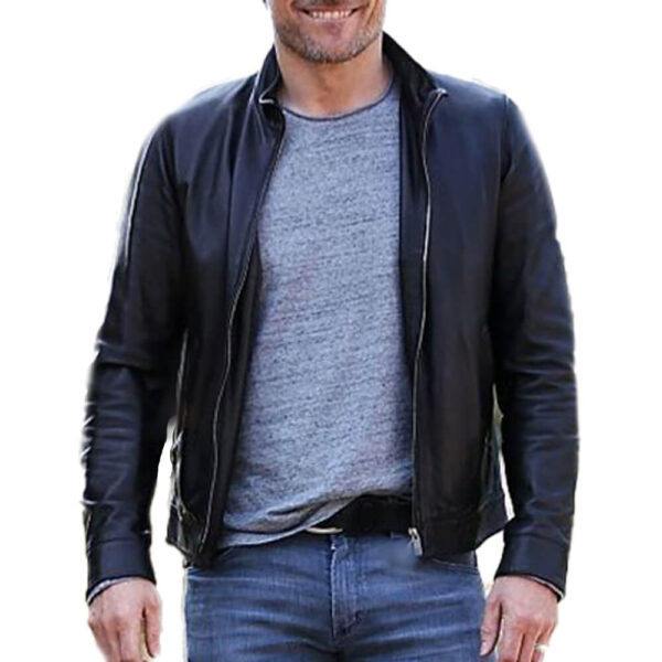 Mens Biker Leather Cafe Racer Jacket UK