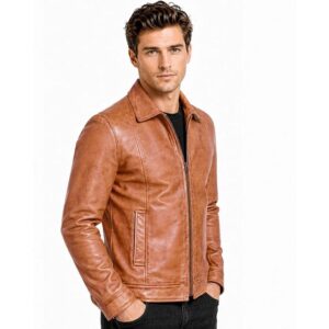 Men's Casual Biker Leather Slim fit New Jacket (1)