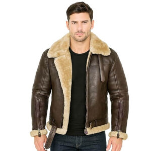 Mens Aviator B3 Flying Bomber Leather Jacket