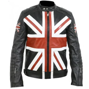 British Flag Union Jack Vintage Style Leathe Jacket