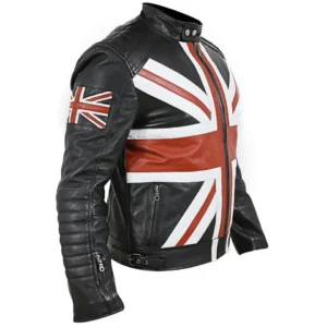 British Flag Union Vintage Style Leather Jacket