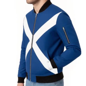 Flag Bomber Jacket Stylish St. Andrew’s Cross Cotton Outerwear