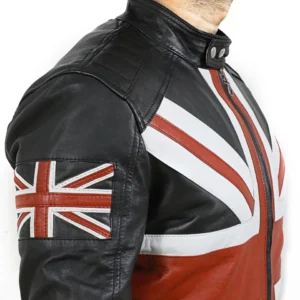 Flag Union Jack Vintage Style Leather Jacket