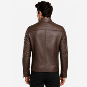 Men's Club Retro Biker Vintage Leather Jacket Mens Club Retro Biker Vintage Leather Jacket brown