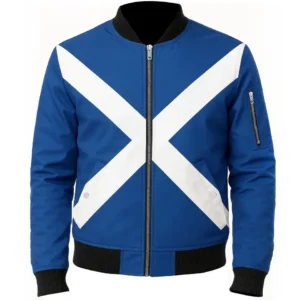 Scotland Flag Bomber Jacket St. Andrew’s Cross Cotton Outerwear