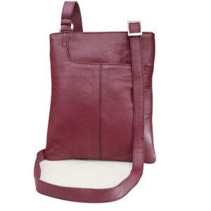 Luxury Maroon Leather Shoulder & Cross Body Messenger Bag