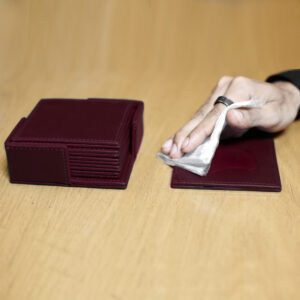 Maroon Luxury Tea & Coffee Coasters Set of 6 Holder