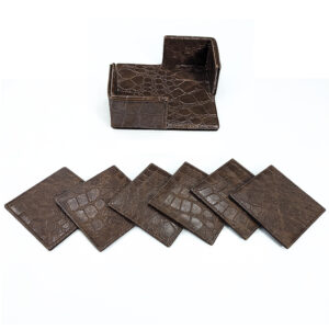 Premium Crocodile Design Tea Coasters Pack of 6 Holder