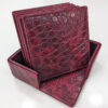 Maroon Square Crocodile Texture Drink Coasters Set of 6