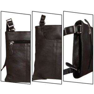 Choco Brown Leather Cross Body Messenger Bag – Vintage Look
