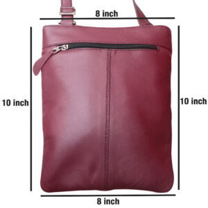 Luxury Maroon Leather Shoulder & Cross Body Messenger Bag