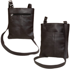 Choco Brown Leather Cross Body Messenger Bag – Vintage Look