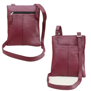 Luxury Maroon Leather Shoulder & Cross Body Messenger Bag