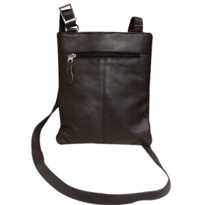 Choco Brown Leather Cross Body Messenger Bag – Vintage Look