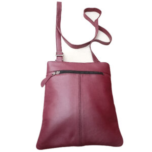 Luxury Maroon Leather Shoulder & Cross Body Messenger Bag