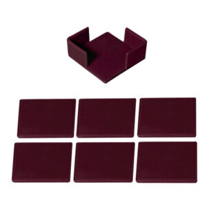 Maroon Luxury Tea & Coffee Coasters Set of 6 Holder