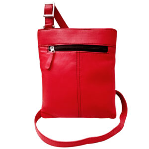 Red Leather Stylish Compact Cross Body Messenger Bag