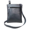 Blue Leather Cross Body Messenger Bag with Adjustable Strap