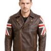 Men's Café Racer Union Jack Vintage Biker UK Flag Jacket