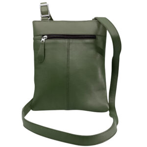 Dark Green Leather Cross Body Messenger Bag – Premium Style