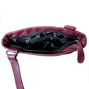 Luxury Maroon Leather Shoulder & Cross Body Messenger Bag