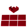 Red Classic Square Drink Coasters – Set of 6 with Holder