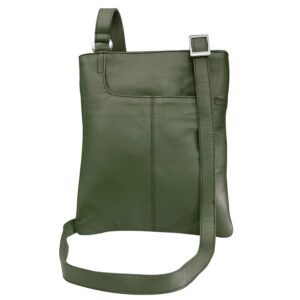 Dark Green Leather Cross Body Messenger Bag – Premium Style