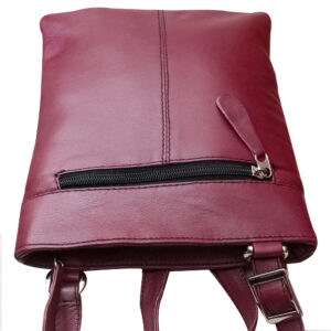 Luxury Maroon Leather Shoulder & Cross Body Messenger Bag