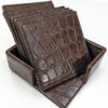 Premium Crocodile Design Tea Coasters Pack of 6 Holder
