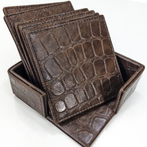 Premium Crocodile Design Tea Coasters Pack of 6 Holder