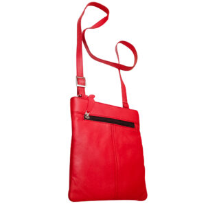 Red Leather Stylish Compact Cross Body Messenger Bag