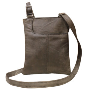 Antique Green Leather Cross Body Messenger Bag