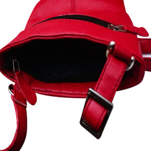 Red Leather Stylish Compact Cross Body Messenger Bag