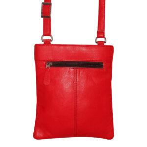 Red Leather Stylish Compact Cross Body Messenger Bag