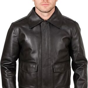 Men's A2 Navy Flight Pilot Aviator Bomber Jacket