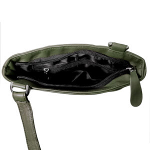 Dark Green Leather Cross Body Messenger Bag – Premium Style