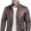 Men's Café Racer Vintage Brown Leather Jacket