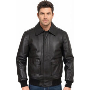 Mens Aviater Black Leather jacket
