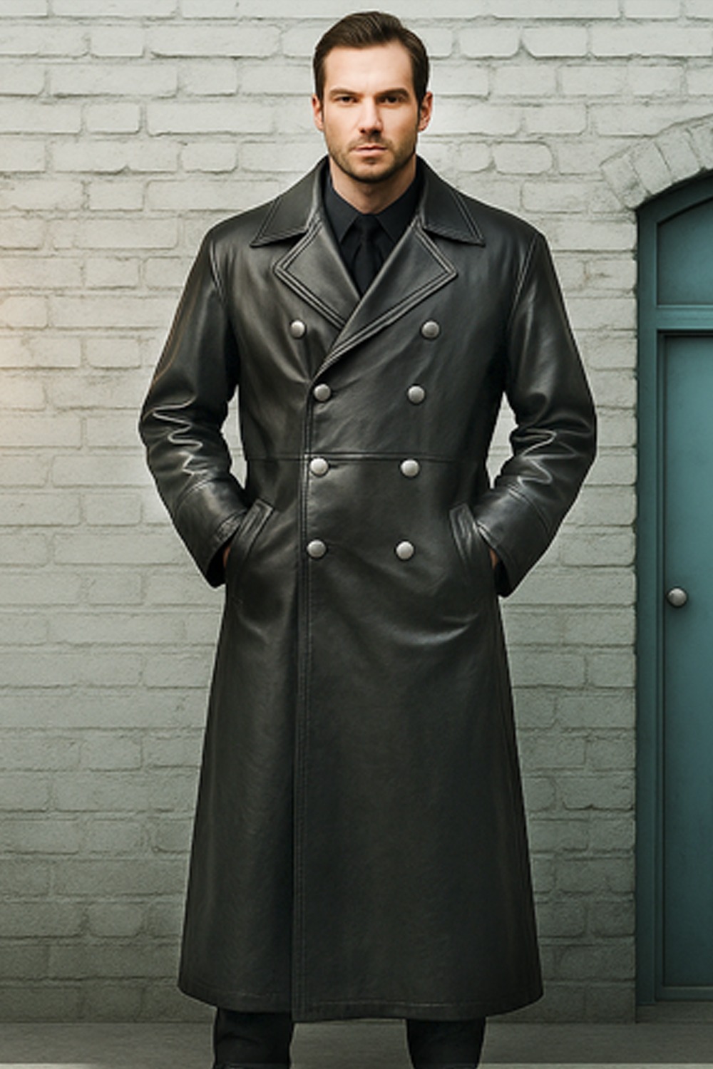 mens leather coat