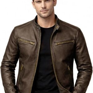 MENS BROWN LEATHER JACKET 1