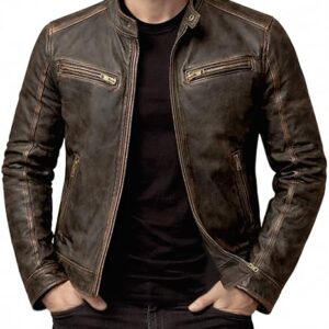 Mens Genuine Leather Winter Jacket Real Leather Jackets For Men Mens Leather Bomber Jackets Motorcycle Jacket For Men