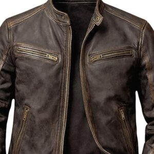 Mens Genuine Leather Winter Jacket Real Leather Jackets For Men Mens Vintage Leather Bomber Jackets