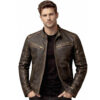 Mens Genuine Leather Winter Warm Motorcycle Vintage Jacket