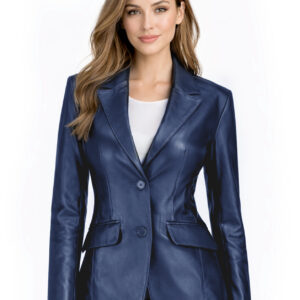 Women's Leather Blazer Jacket - Formal & Casual Coat 1 1