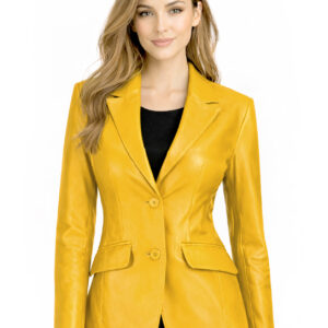 Alternative view of Women's Leather Blazer Jacket - Formal & Casual Coat