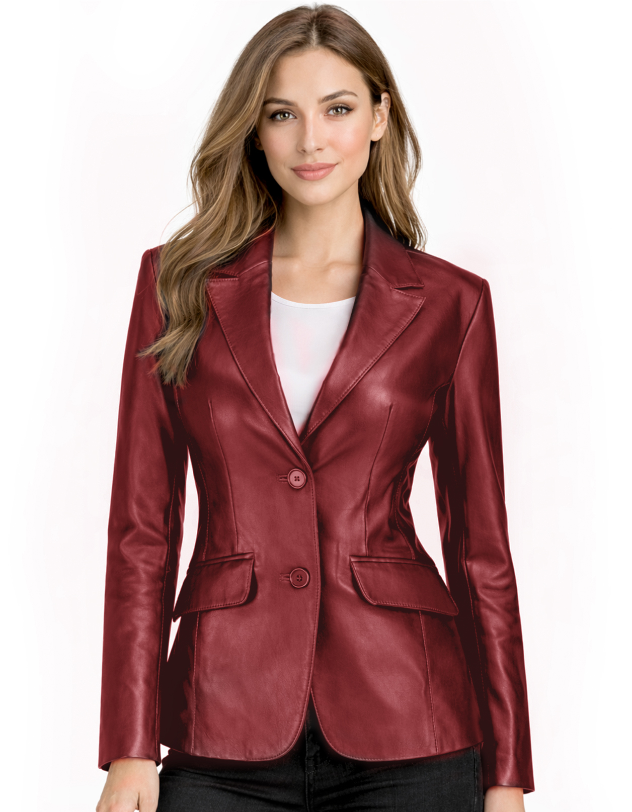 Women's Leather Blazer Jacket - Formal & Casual Coat Women's Leather Blazer Jacket - Formal & Casual Coat - Image 27