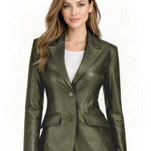 Women's Leather Blazer Jacket - Formal & Casual Coat 1 5